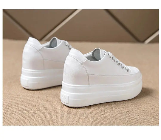 chaussures ete femme  espadrille femme basket femme compensé Zapatillas de deporte informales para mujer, zapatos blancos transpirables y cómodos con tacones de 8CM, plataforma de aumento de altura, Otoño, 2022 MedSurgery Store For Digital Health