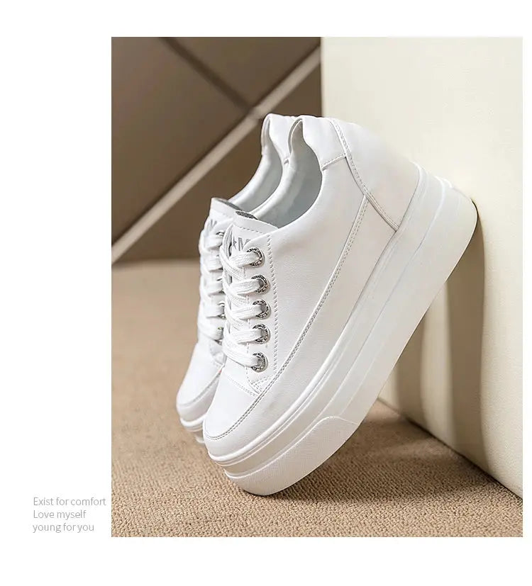 chaussures ete femme  espadrille femme basket femme compensé Zapatillas de deporte informales para mujer, zapatos blancos transpirables y cómodos con tacones de 8CM, plataforma de aumento de altura, Otoño, 2022 MedSurgery Store For Digital Health
