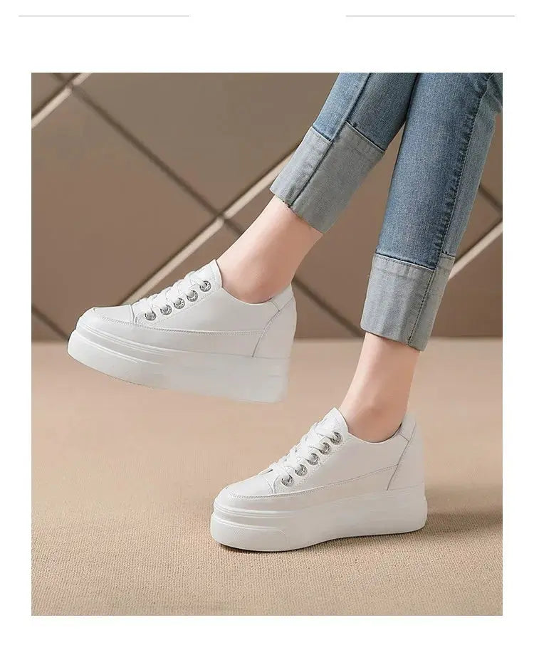 chaussures ete femme  espadrille femme basket femme compensé Zapatillas de deporte informales para mujer, zapatos blancos transpirables y cómodos con tacones de 8CM, plataforma de aumento de altura, Otoño, 2022 MedSurgery Store For Digital Health