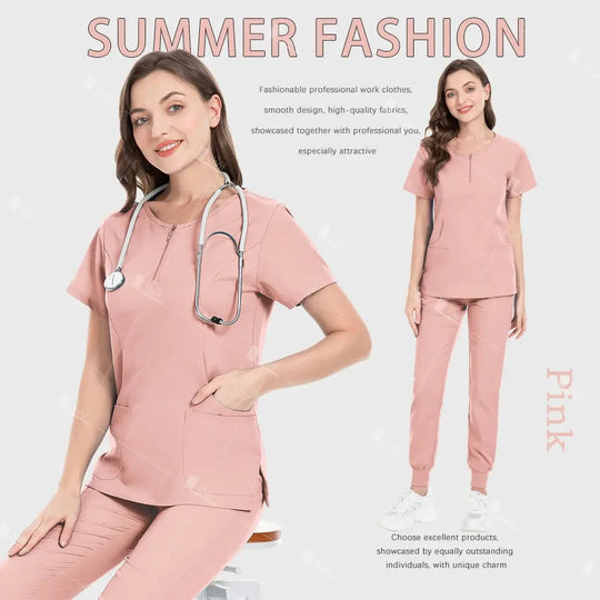Uniforme médico, conjunto de exfoliante elástico, batas quirúrgicas de Hospital, Tops, pantalones, ropa de trabajo de enfermería, ropa para médicos, accesorios médicos CJdropshipping