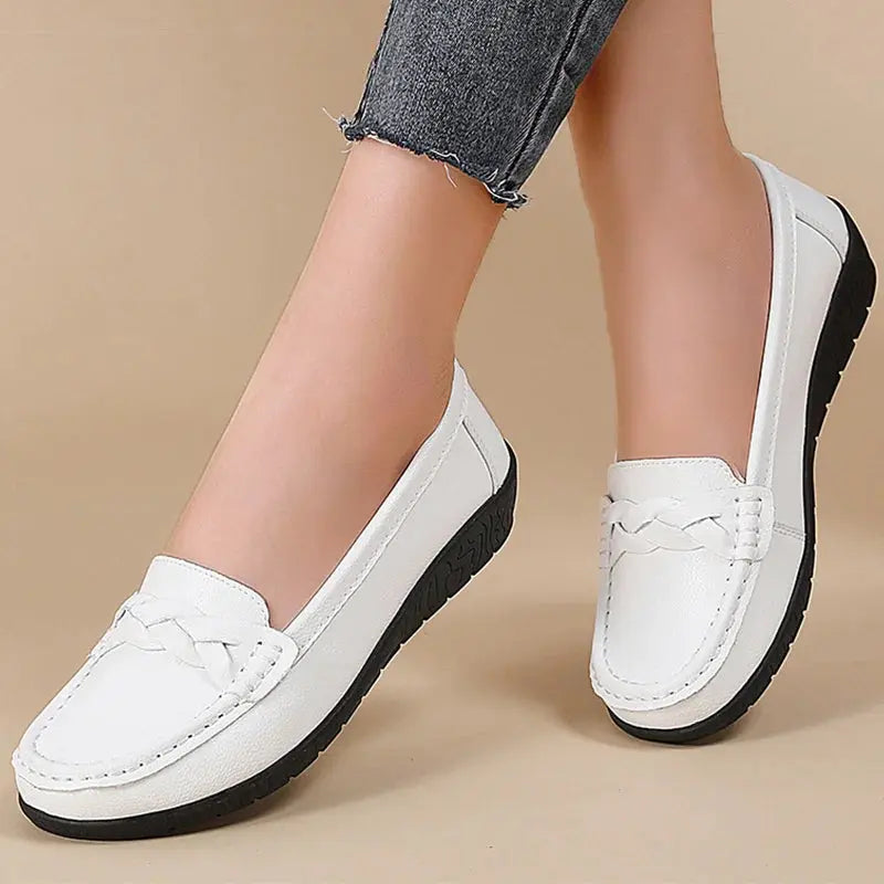 Zapatos De Mujer 2025, nuevos Zapatos planos De cuero suave, mocasines para Mujer, Zapatos planos informales, calzado para Mujer, Zapatos blancos para Mujer MedSurgery Store For Digital Health