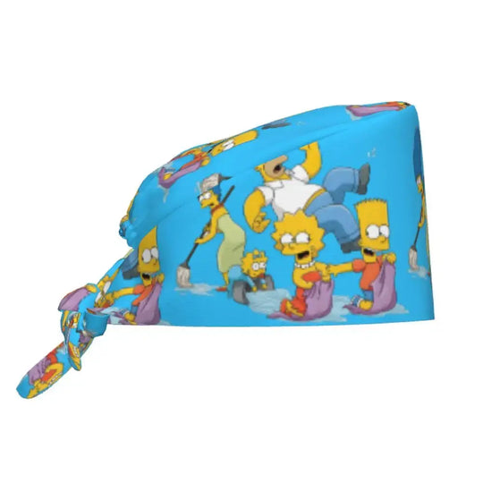 Gorro de trabajo ajustable personalizado con explosión cerebral, gorro quirúrgico de los Simpsons, gorro quirúrgico para enfermería, médico, cirujano, para Chef MedSurgery Store For Digital Health