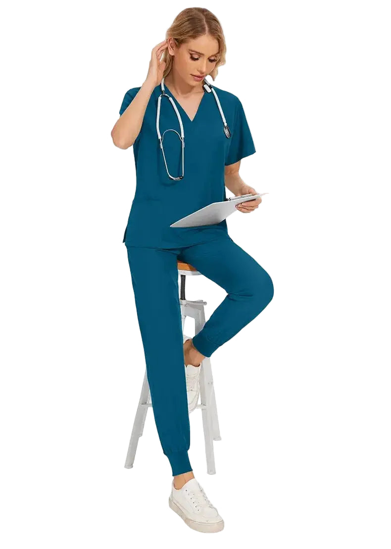 Uniforme médico ajustado para mujer, conjuntos de batas, accesorios de enfermería, batas de cirugía hospitalaria, clínica Dental, salón de belleza, ropa de trabajo CJdropshipping
