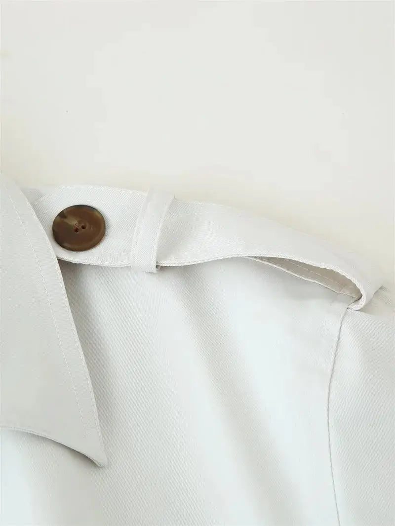 Gabardina para mujer, nuevo abrigo recortado con cinturón, solapa, top informal elegante para mujer 2025 MedSurgery Store For Digital Health