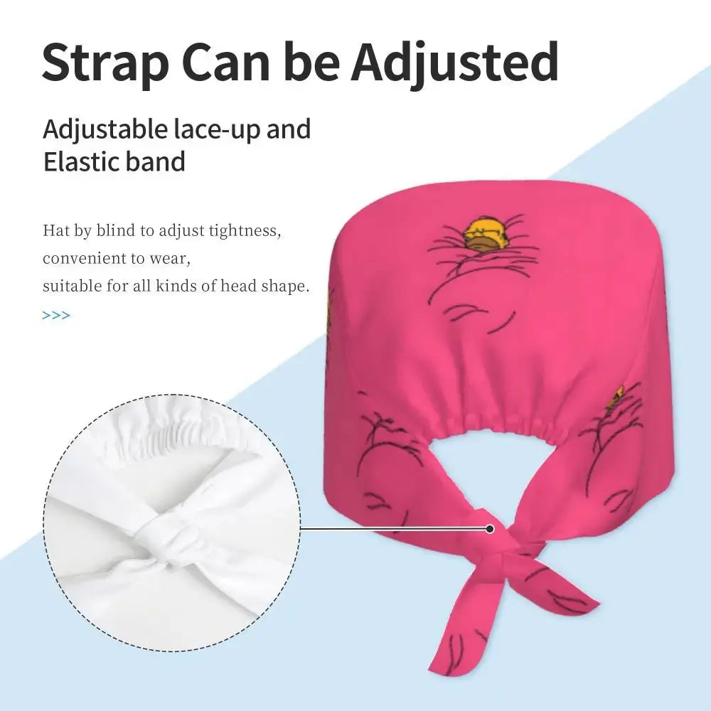 Personalizado The Simpsons Cartoon personal médico Scrubs Hat hombres mujeres médico enfermería gorro quirúrgico Scrub Caps MedSurgery Store For Digital Health