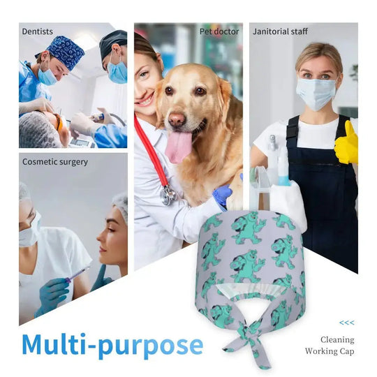 Gorro de trabajo ajustable personalizado con dibujos animados de la Universidad de Monsters, gorro quirúrgico para hombres y mujeres, gorro quirúrgico para enfermería, médico y cirujano MedSurgery Store For Digital Health