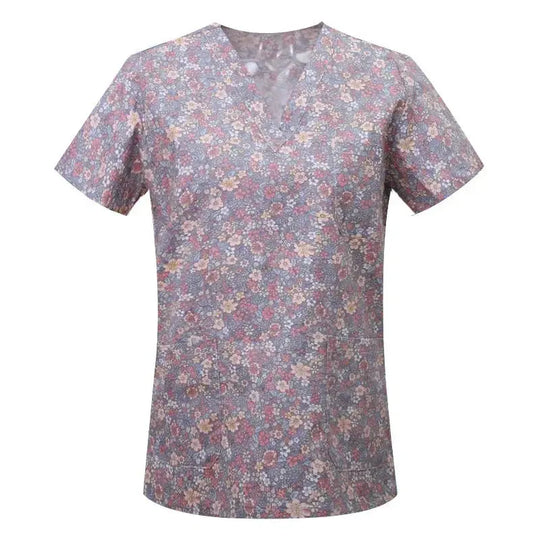 Blusa de algodón con estampado de animales de dibujos animados, uniforme médico quirúrgico para clínica de mascotas, Hospital, enfermería CJdropshipping