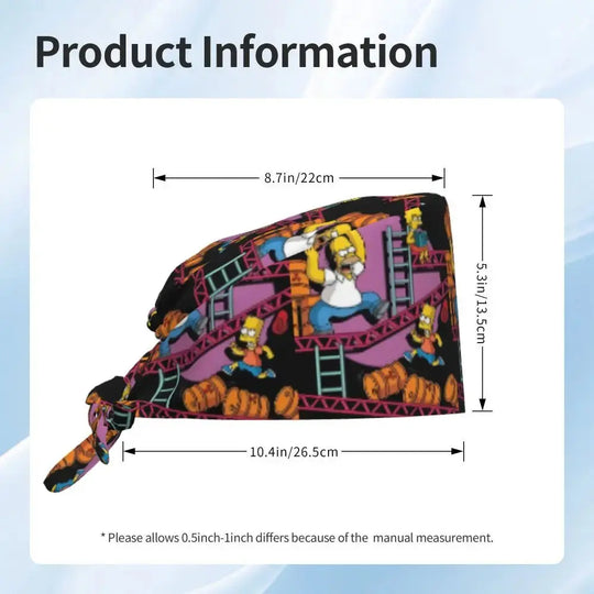 Gorro de trabajo ajustable personalizado con explosión cerebral, gorro quirúrgico de los Simpsons, gorro quirúrgico para enfermería, médico, cirujano, para Chef MedSurgery Store For Digital Health