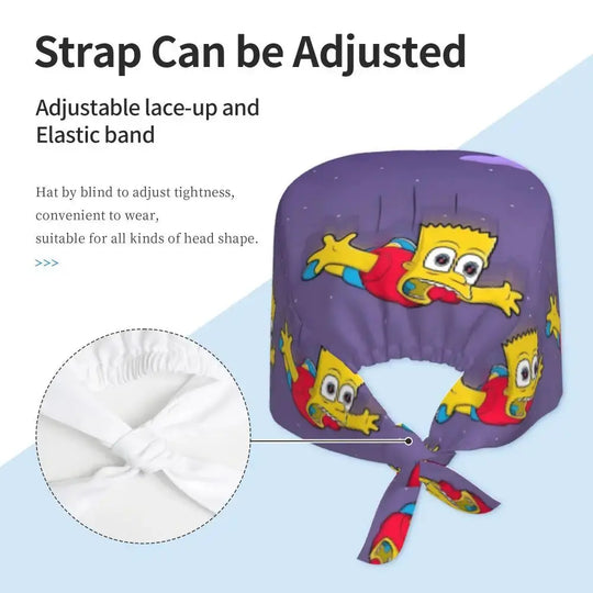 Personalizado The Simpsons Cartoon personal médico Scrubs Hat hombres mujeres médico enfermería gorro quirúrgico Scrub Caps MedSurgery Store For Digital Health