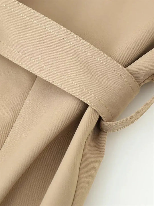 Gabardina para mujer, nuevo abrigo recortado con cinturón, solapa, top informal elegante para mujer 2025 MedSurgery Store For Digital Health