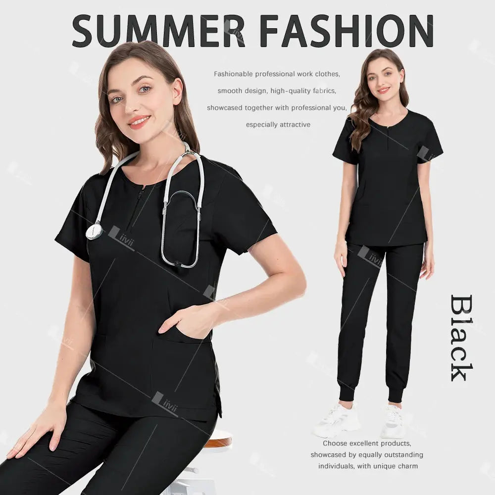 Uniforme médico, conjunto de exfoliante elástico, batas quirúrgicas de Hospital, Tops, pantalones, ropa de trabajo de enfermería, ropa para médicos, accesorios médicos CJdropshipping