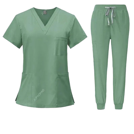 Uniforme médico ajustado para mujer, conjuntos de batas, accesorios de enfermería, batas de cirugía hospitalaria, clínica Dental, salón de belleza, ropa de trabajo CJdropshipping