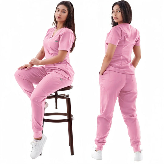 Traje de correr multicolor, conjunto de batas de enfermera, ropa clínica médica, uniformes para enfermería, camisetas de manga corta con cuello en V, pantalones de bolsillo MedSurgery Store For Digital Health
