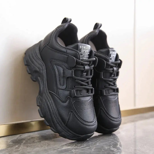 Zapatillas de deporte con plataforma blanca para mujer, zapatos vulcanizados con cordones y parte inferior gruesa, de cuero Pu, transpirables, primavera 2024 MedSurgery Store For Digital Health