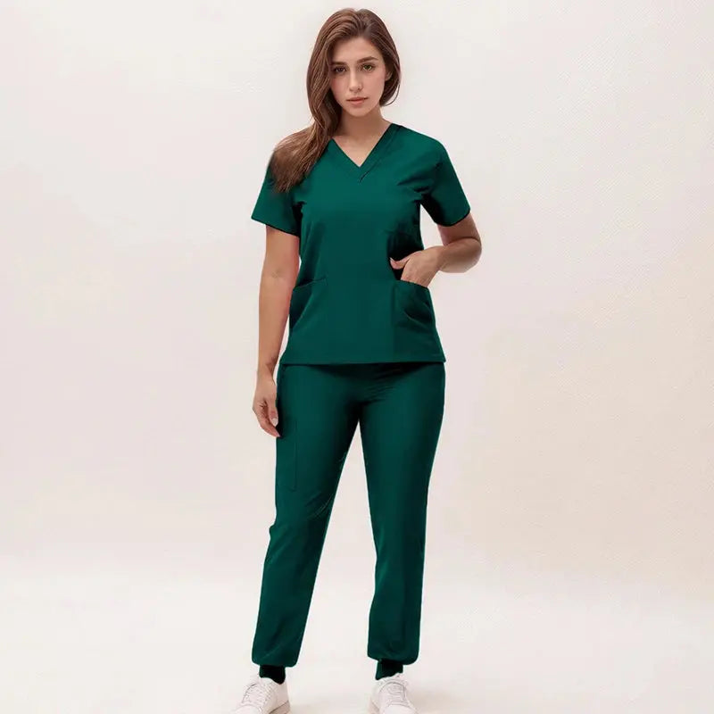 2025 nuevas uniformes de enfermera con cuello en V, pantalones para correr, conjuntos de ropa de trabajo quirúrgica, traje de enfermería para dentista, traje de médico de Hospital S21 MedSurgery Store For Digital Health