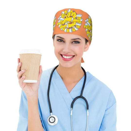Personalizado The Simpsons Cartoon personal médico Scrubs Hat hombres mujeres médico enfermería gorro quirúrgico Scrub Caps MedSurgery Store For Digital Health