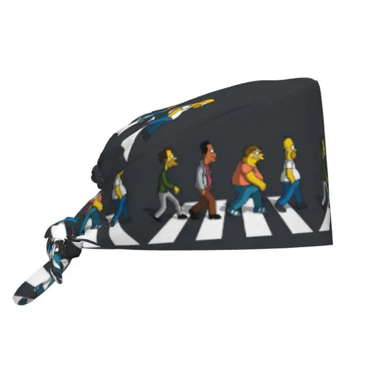 Personalizado The Simpsons Cartoon personal médico Scrubs Hat hombres mujeres médico enfermería gorro quirúrgico Scrub Caps MedSurgery Store For Digital Health