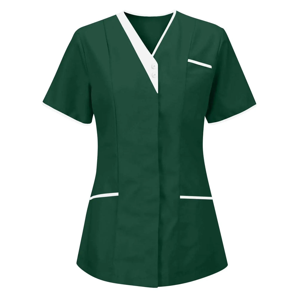 Filipina Médica Elite ISHOWTIENDA - Uniforme Clínico Ergonómico de Manga Corta con Cuello en V CJdropshipping