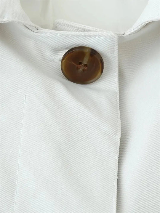 Gabardina para mujer, nuevo abrigo recortado con cinturón, solapa, top informal elegante para mujer 2025 MedSurgery Store For Digital Health