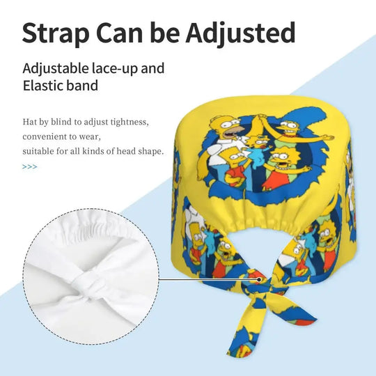 Personalizado The Simpsons Cartoon personal médico Scrubs Hat hombres mujeres médico enfermería gorro quirúrgico Scrub Caps MedSurgery Store For Digital Health