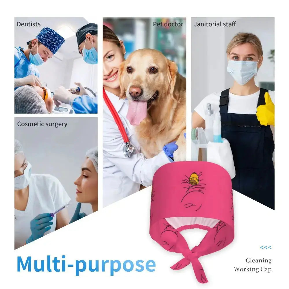 Personalizado The Simpsons Cartoon personal médico Scrubs Hat hombres mujeres médico enfermería gorro quirúrgico Scrub Caps MedSurgery Store For Digital Health