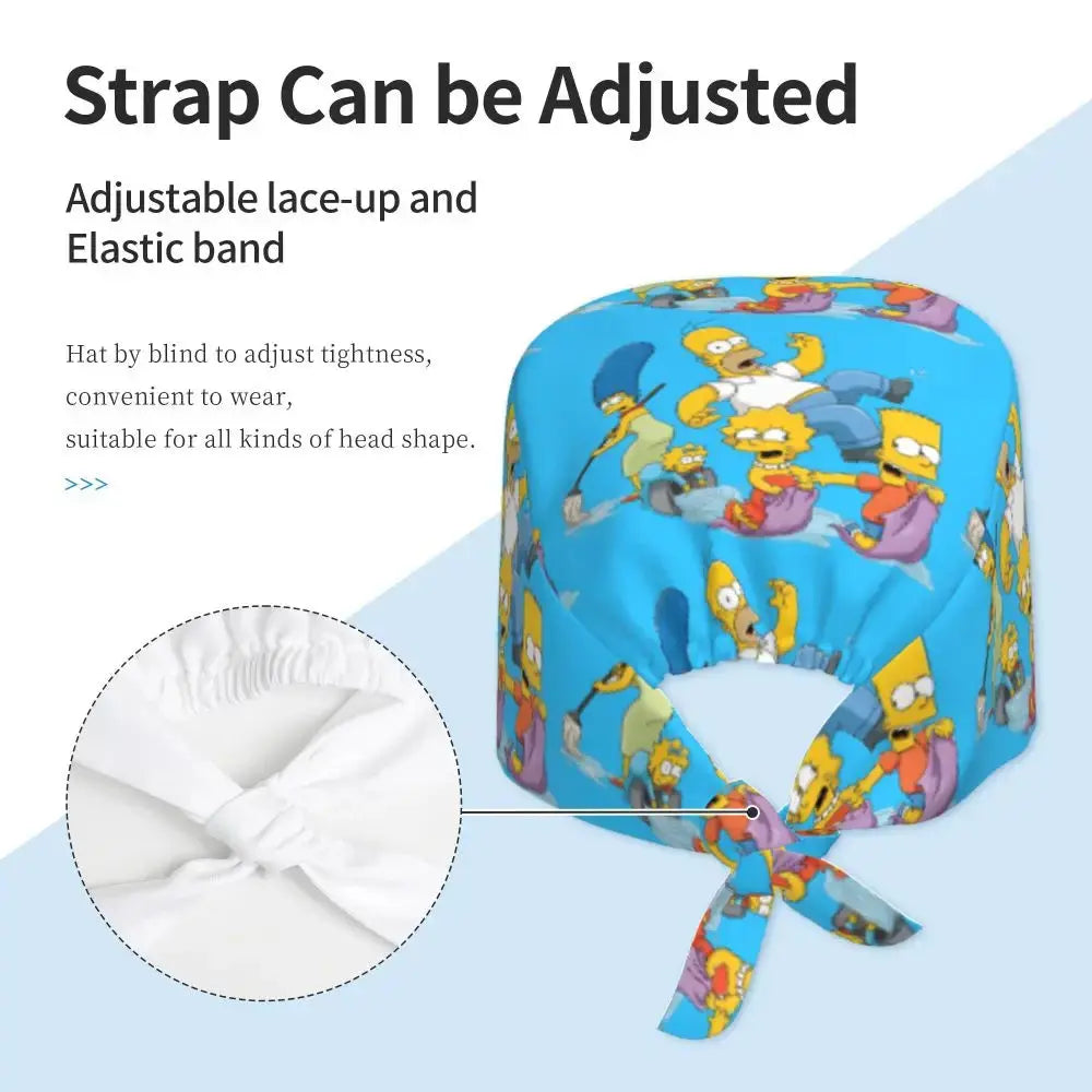 Gorro de trabajo ajustable personalizado con explosión cerebral, gorro quirúrgico de los Simpsons, gorro quirúrgico para enfermería, médico, cirujano, para Chef MedSurgery Store For Digital Health