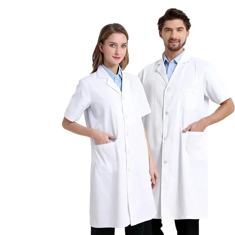 Bata médica blanca Unisex de algodón y poliéster, bata de laboratorio para científico, ropa de trabajo para médico, uniforme, bata de comida, bata de laboratorio, abrigo para hombre MedSurgery Store For Digital Health