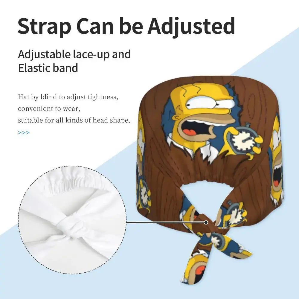 Gorro de trabajo ajustable personalizado con explosión cerebral, gorro quirúrgico de los Simpsons, gorro quirúrgico para enfermería, médico, cirujano, para Chef MedSurgery Store For Digital Health