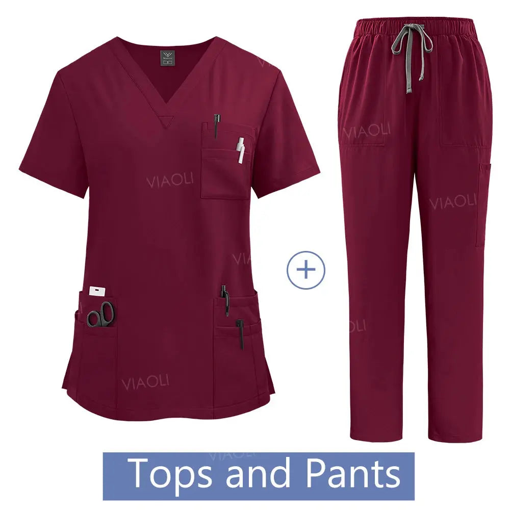 Uniforme médico para mujer, conjunto de batas de trabajo para Hospital, venta al por mayor, uniformes de enfermería, ropa de trabajo para clínica de farmacia y cuidado de la salud CJdropshipping