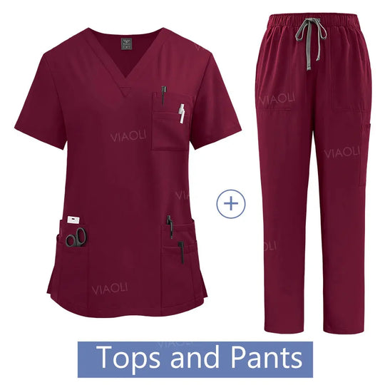 Uniforme médico para mujer, conjunto de batas de trabajo para Hospital, venta al por mayor, uniformes de enfermería, ropa de trabajo para clínica de farmacia y cuidado de la salud CJdropshipping