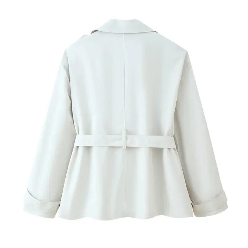 Gabardina para mujer, nuevo abrigo recortado con cinturón, solapa, top informal elegante para mujer 2025 MedSurgery Store For Digital Health