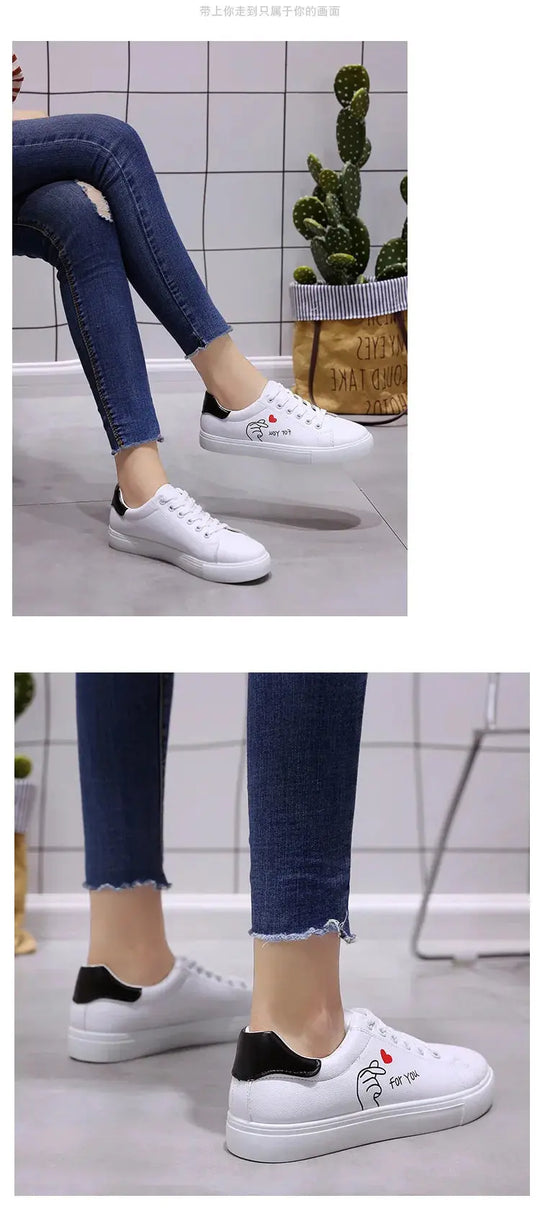 Zapatillas De correr transpirables blancas a la moda para Mujer, nuevas zapatillas informales con cordones y flores bordadas para primavera y otoño MedSurgery Store For Digital Health