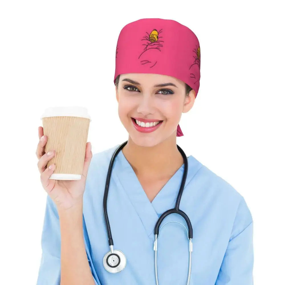 Personalizado The Simpsons Cartoon personal médico Scrubs Hat hombres mujeres médico enfermería gorro quirúrgico Scrub Caps MedSurgery Store For Digital Health