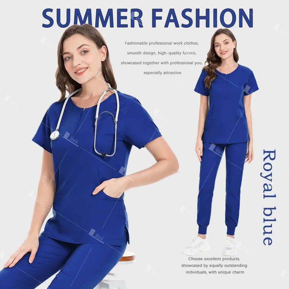 Uniforme médico, conjunto de exfoliante elástico, batas quirúrgicas de Hospital, Tops, pantalones, ropa de trabajo de enfermería, ropa para médicos, accesorios médicos CJdropshipping