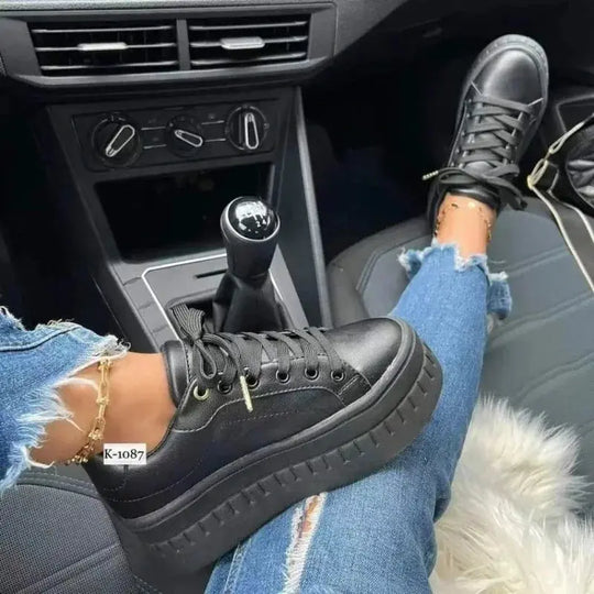 Zapatos blancos, zapatos informales para mujer, nuevas zapatillas de plataforma 2025, calzado de mujer de Color sólido, zapatos vulcanizados de PU ligeros de tendencia MedSurgery Store For Digital Health