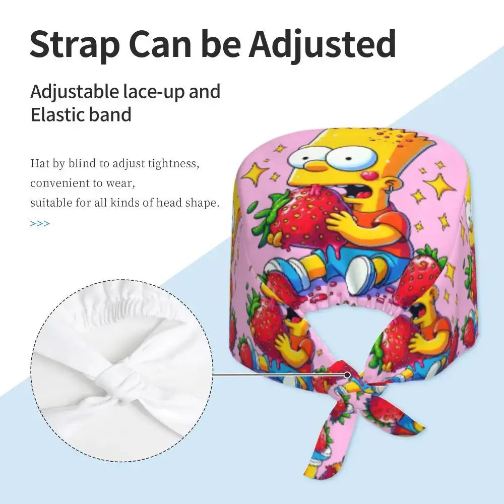 Gorro de trabajo ajustable personalizado con explosión cerebral, gorro quirúrgico de los Simpsons, gorro quirúrgico para enfermería, médico, cirujano, para Chef MedSurgery Store For Digital Health