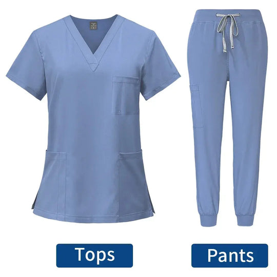 Uniforme médico ajustado para mujer, conjuntos de batas, accesorios de enfermería, batas de cirugía hospitalaria, clínica Dental, salón de belleza, ropa de trabajo CJdropshipping