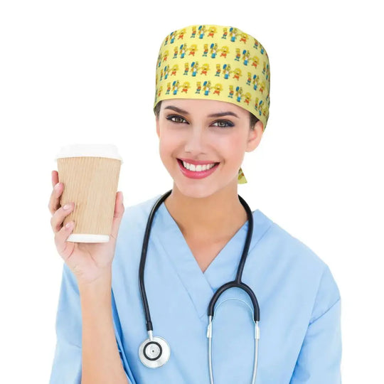 Personalizado The Simpsons Cartoon personal médico Scrubs Hat hombres mujeres médico enfermería gorro quirúrgico Scrub Caps MedSurgery Store For Digital Health