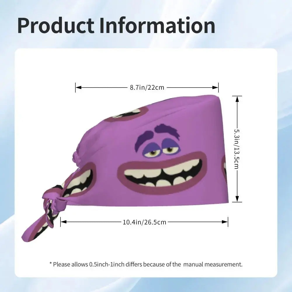 Gorro de trabajo ajustable personalizado con dibujos animados de la Universidad de Monsters, gorro quirúrgico para hombres y mujeres, gorro quirúrgico para enfermería, médico y cirujano MedSurgery Store For Digital Health