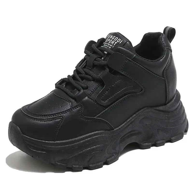 Zapatillas de deporte con plataforma blanca para mujer, zapatos vulcanizados con cordones y parte inferior gruesa, de cuero Pu, transpirables, primavera 2024 MedSurgery Store For Digital Health