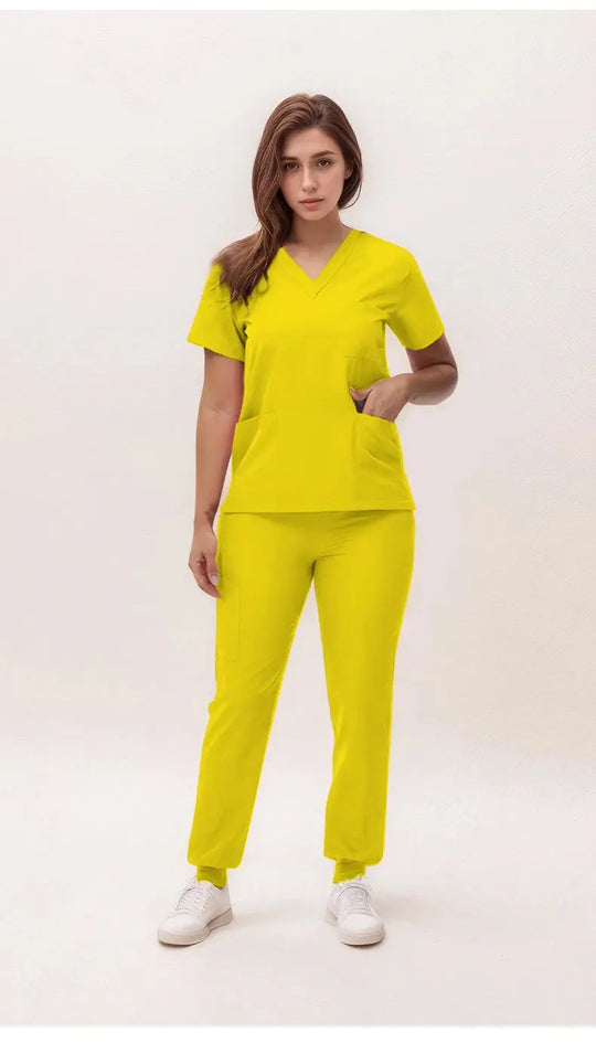 2025 nuevas uniformes de enfermera con cuello en V, pantalones para correr, conjuntos de ropa de trabajo quirúrgica, traje de enfermería para dentista, traje de médico de Hospital S21 MedSurgery Store For Digital Health