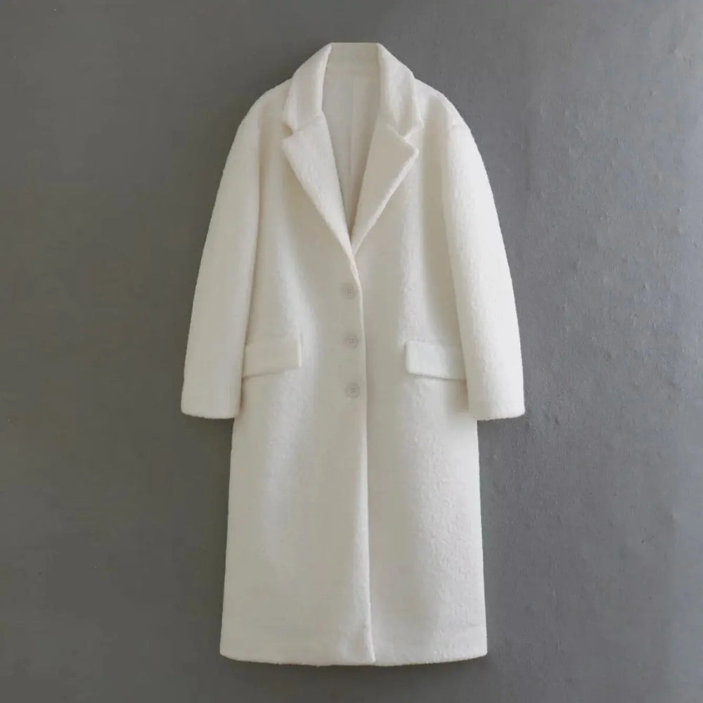 2025 Chaqueta larga de lana para mujer Otoño Invierno mujer abrigo de Cachemira medio largo de lana mezclas de manga larga prendas de vestir elegantes de un solo pecho MedSurgery Store For Digital Health