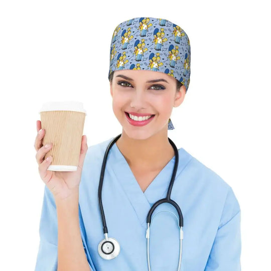 Gorro de trabajo ajustable personalizado con explosión cerebral, gorro quirúrgico de los Simpsons, gorro quirúrgico para enfermería, médico, cirujano, para Chef MedSurgery Store For Digital Health
