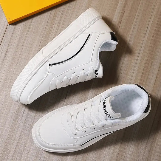 Zapatos blancos para mujer, zapatos planos informales de pizarra blanca con cordones, zapatillas para caminar de cuero PU, suela gruesa, moda de lujo para actividades al aire libre MedSurgery Store For Digital Health
