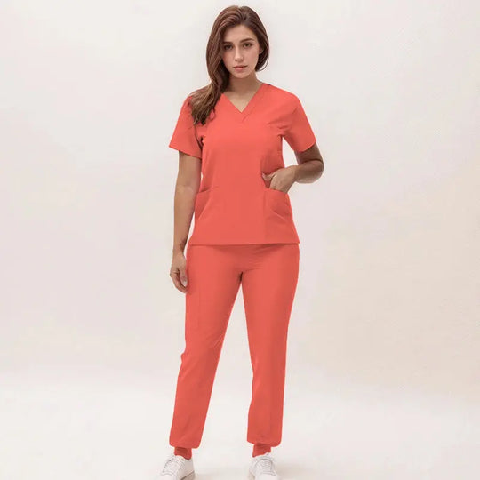 2025 nuevas uniformes de enfermera con cuello en V, pantalones para correr, conjuntos de ropa de trabajo quirúrgica, traje de enfermería para dentista, traje de médico de Hospital S21 MedSurgery Store For Digital Health