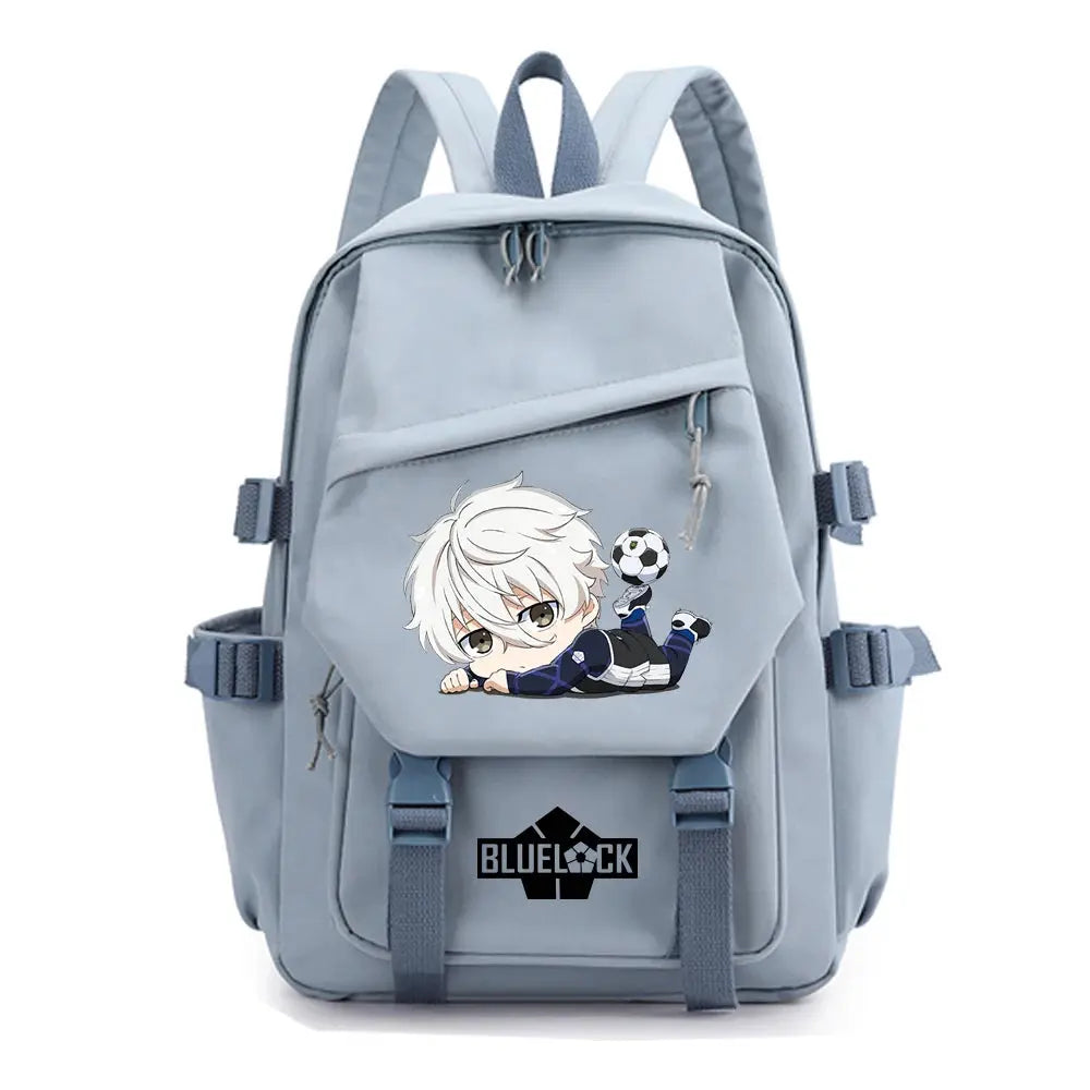 Mochila con cerradura azul de Anime, mochilas de viaje a la moda para hombres y mujeres, bolso escolar para deportes al aire libre MedSurgery Store For Digital Health
