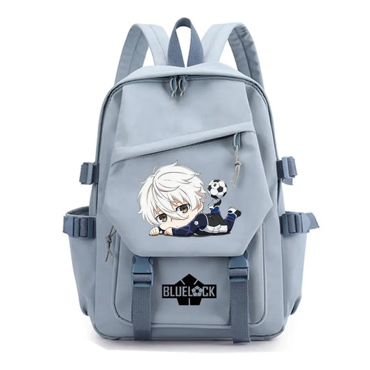 Mochila con cerradura azul de Anime, mochilas de viaje a la moda para hombres y mujeres, bolso escolar para deportes al aire libre MedSurgery Store For Digital Health