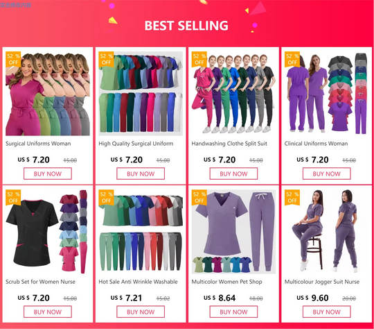 Traje de correr multicolor, conjunto de batas de enfermera, ropa clínica médica, uniformes para enfermería, camisetas de manga corta con cuello en V, pantalones de bolsillo MedSurgery Store For Digital Health