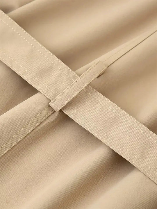 Gabardina para mujer, nuevo abrigo recortado con cinturón, solapa, top informal elegante para mujer 2025 MedSurgery Store For Digital Health