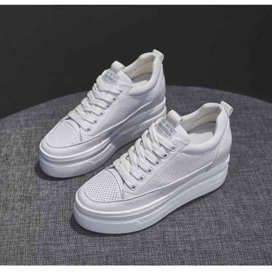 chaussures ete femme  espadrille femme basket femme compensé Zapatillas de deporte informales para mujer, zapatos blancos transpirables y cómodos con tacones de 8CM, plataforma de aumento de altura, Otoño, 2022 MedSurgery Store For Digital Health